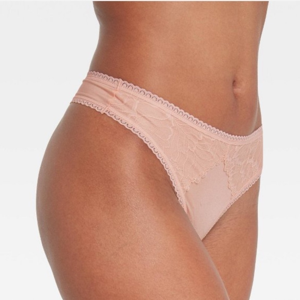 NWT Auden Pink Micro Thong Small
